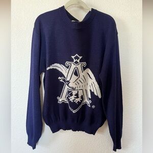 Vintage women’s men’s Anheuser-Busch sweater size large/extra-large navy blue